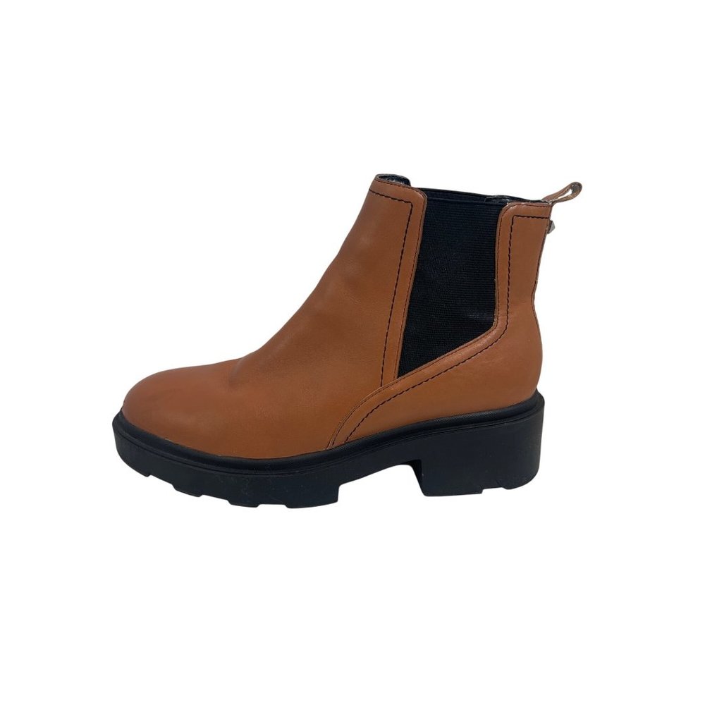 Marc Fisher Wade Ankle Boots Caramel Brown Leather Women’s SIZE 10